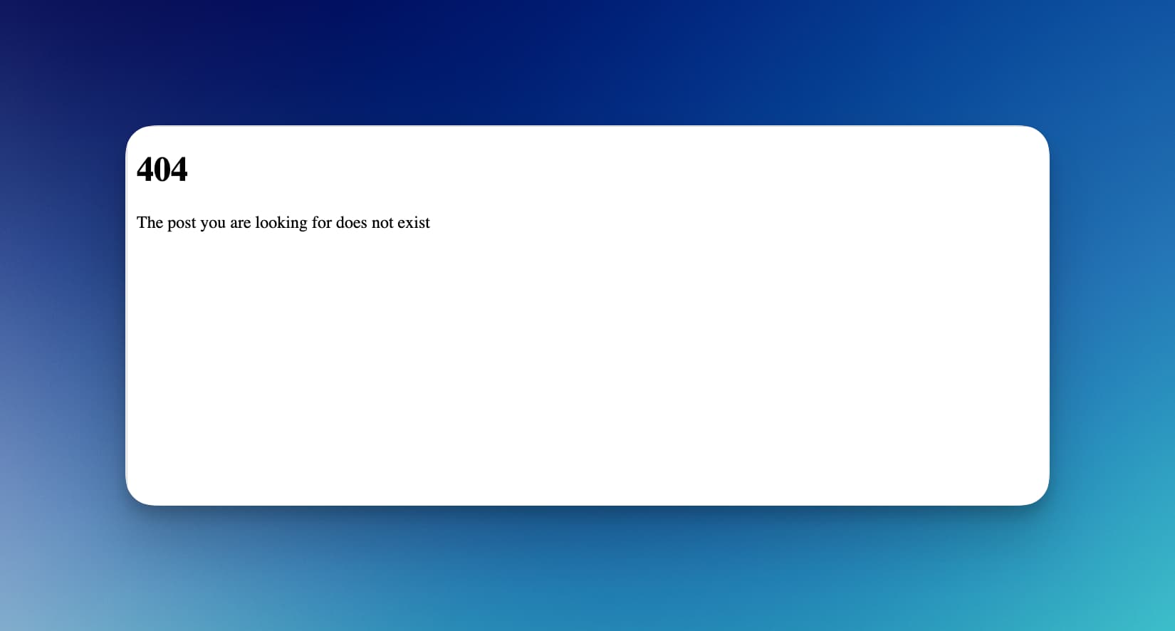 404 error when post does not exist