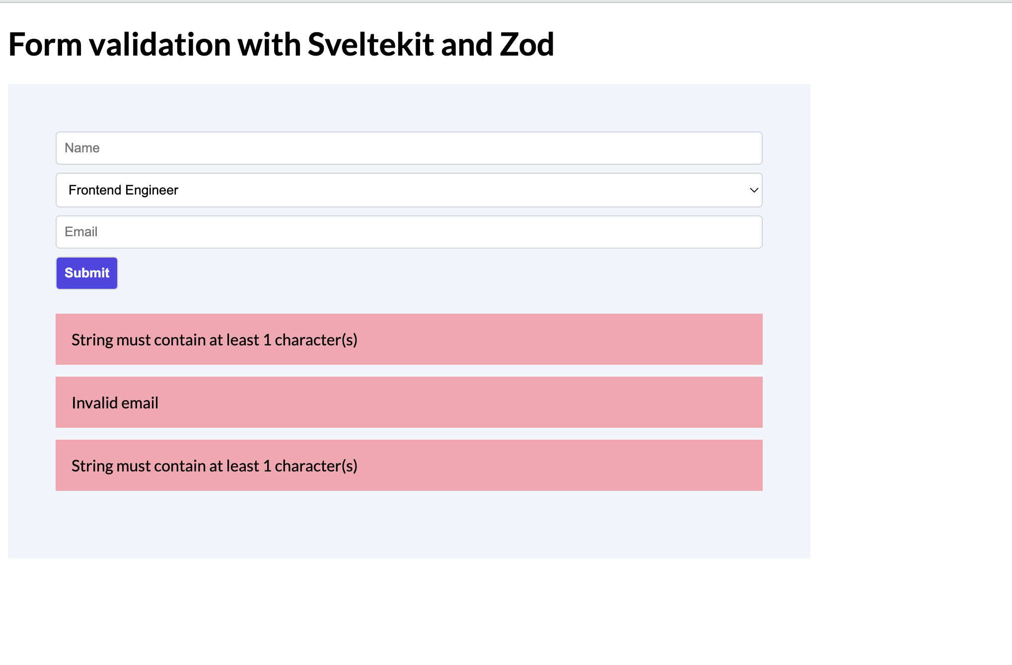 Form error notices